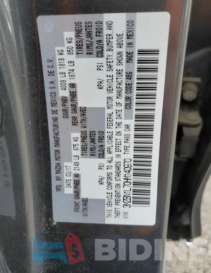 3MZBN1L70HM140970 Photo# 12