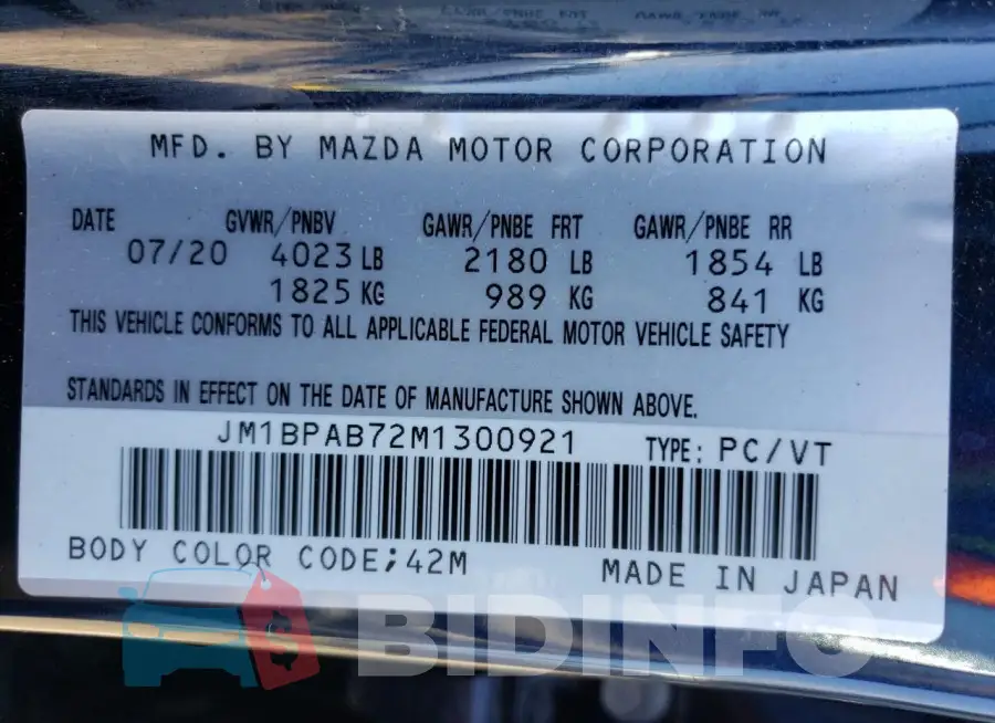 JM1BPAB72M1300921 Photo# 13