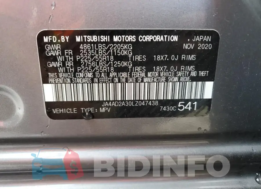 JA4AD2A30LZ047438 Photo# 13