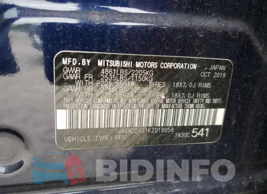 JA4AD2A31KZ018058 Photo# 13