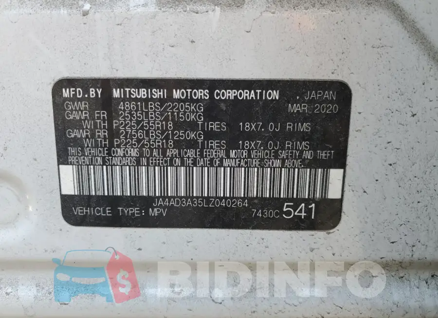 JA4AD3A35LZ040264 Photo# 13