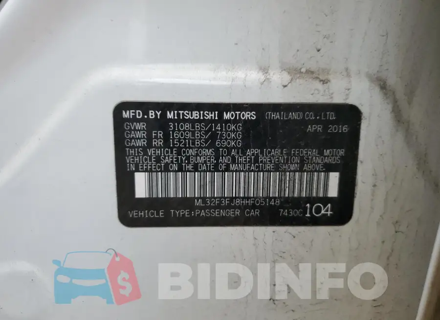 ML32F3FJ8HHF05148 Photo# 13