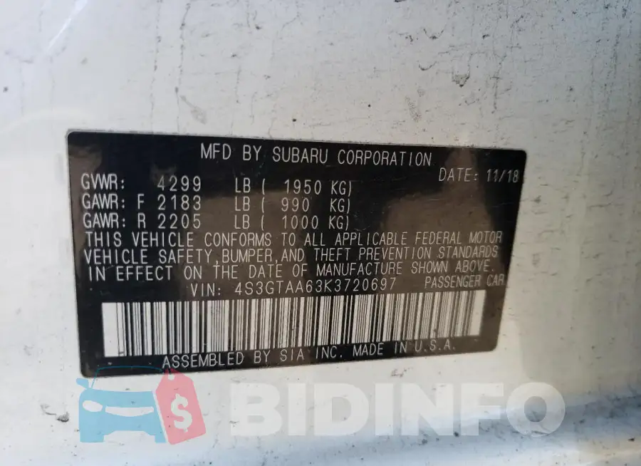 4S3GTAA63K3720697 Photo# 13