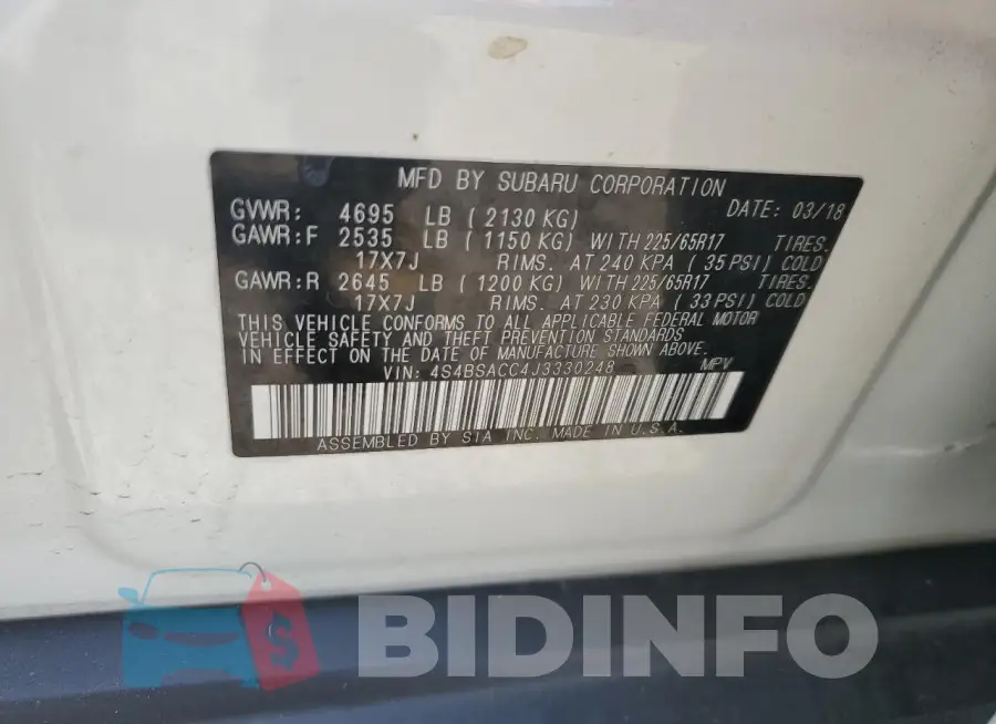 4S4BSACC4J3330248 Photo# 12