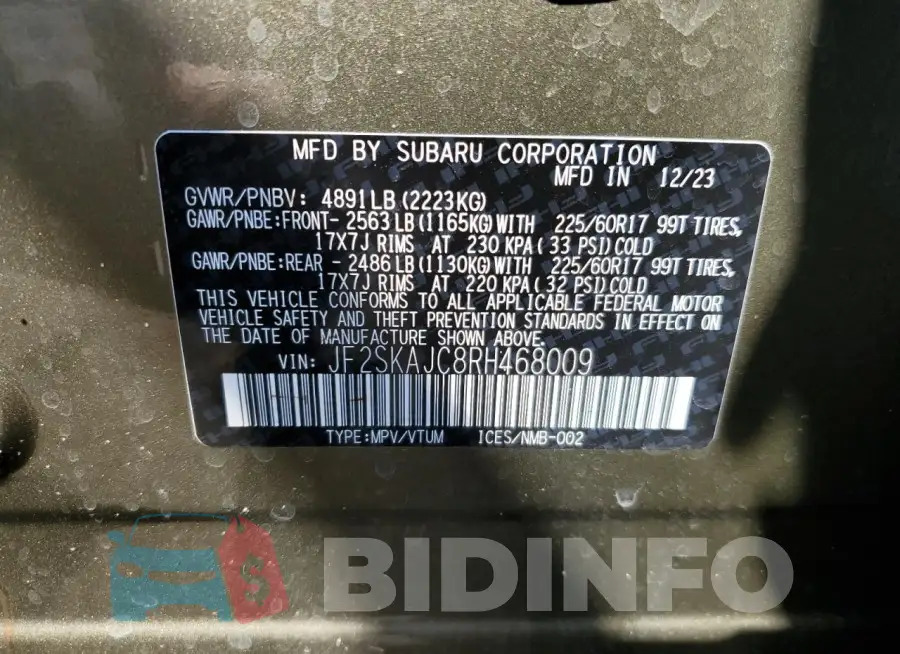 JF2SKAJC8RH468009 Photo# 13