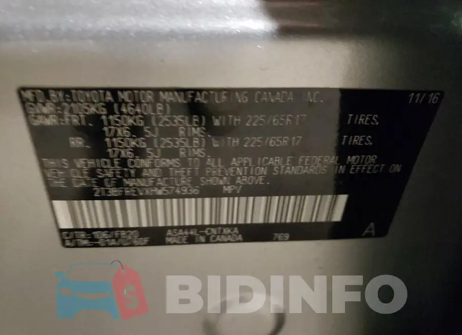 2T3BFREVXHW574936 Photo# 12