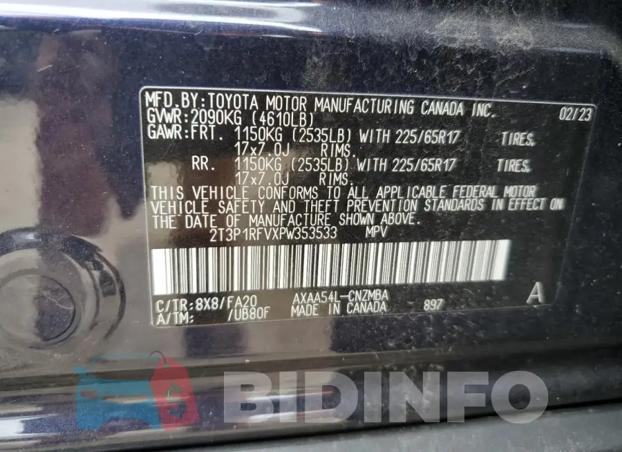 2T3P1RFVXPW353533 Photo# 12