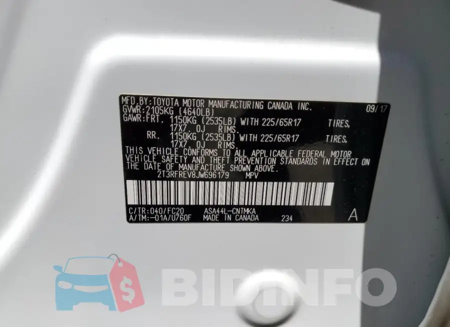2T3RFREV8JW696179 Photo# 12