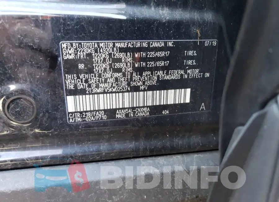 2T3RWRFV5KW025374 Photo# 12