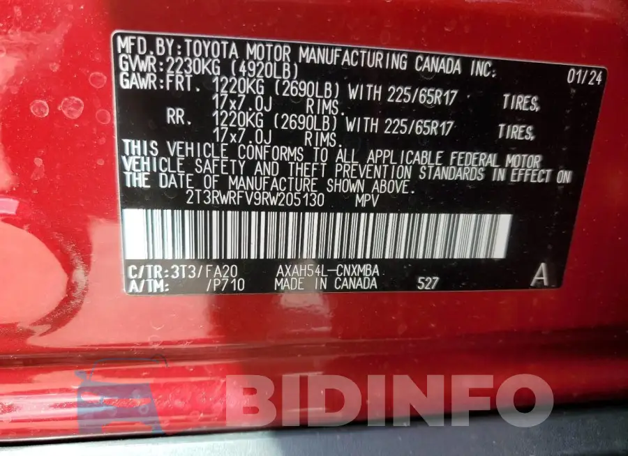 2T3RWRFV9RW205130 Photo# 12