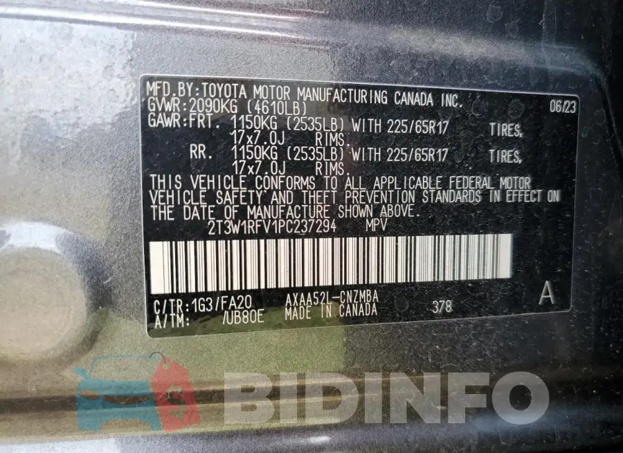 2T3W1RFV1PC237294 Photo# 13