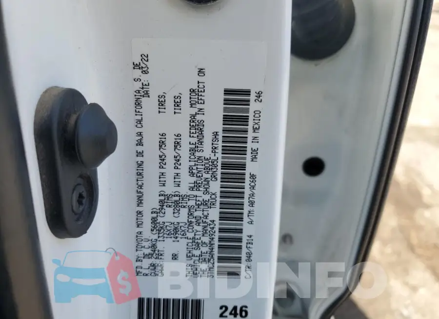 3TMCZ5AN4NM492434 Photo# 12
