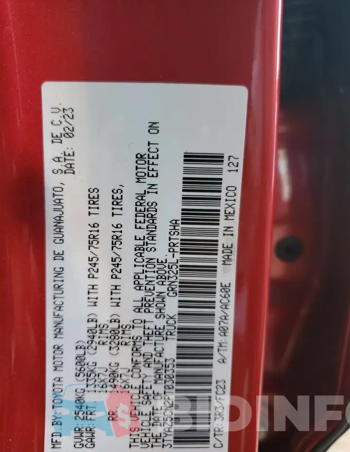 3TYAZ5CN2PT030353 Photo# 12