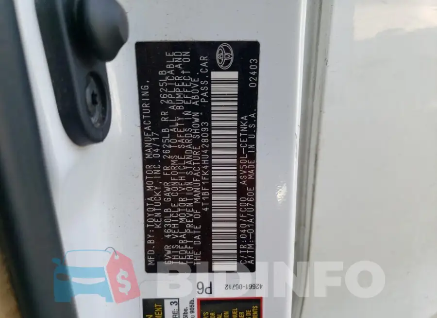 4T1BF1FK4HU428093 Photo# 13