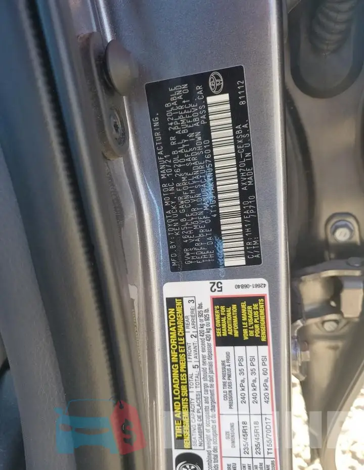 4T1G31AKXNU576010 Photo# 12