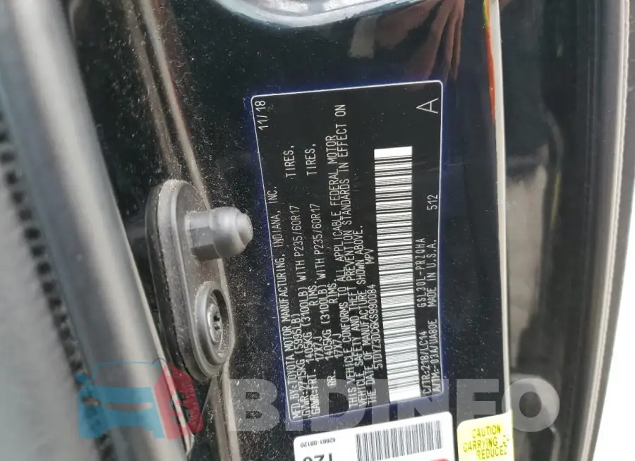 5TDYZ3DC6KS990084 Photo# 13