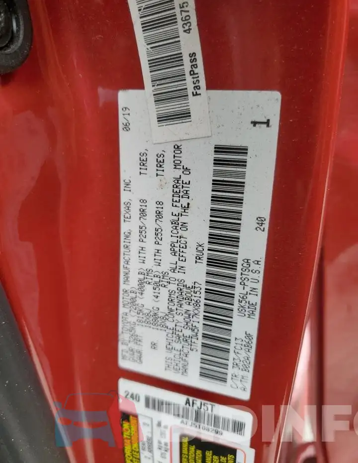 5TFDW5F17KX861537 Photo# 12