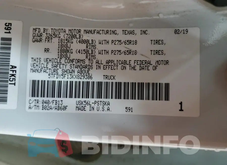 5TFDY5F13KX829386 Photo# 12
