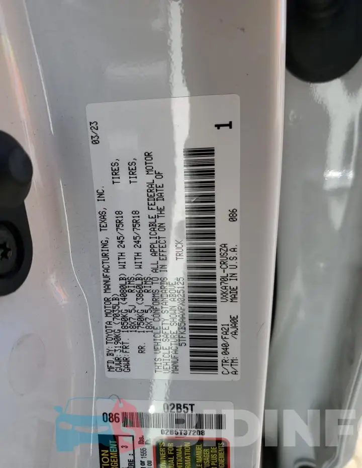 5TFKB5AAXPX025125 Photo# 12
