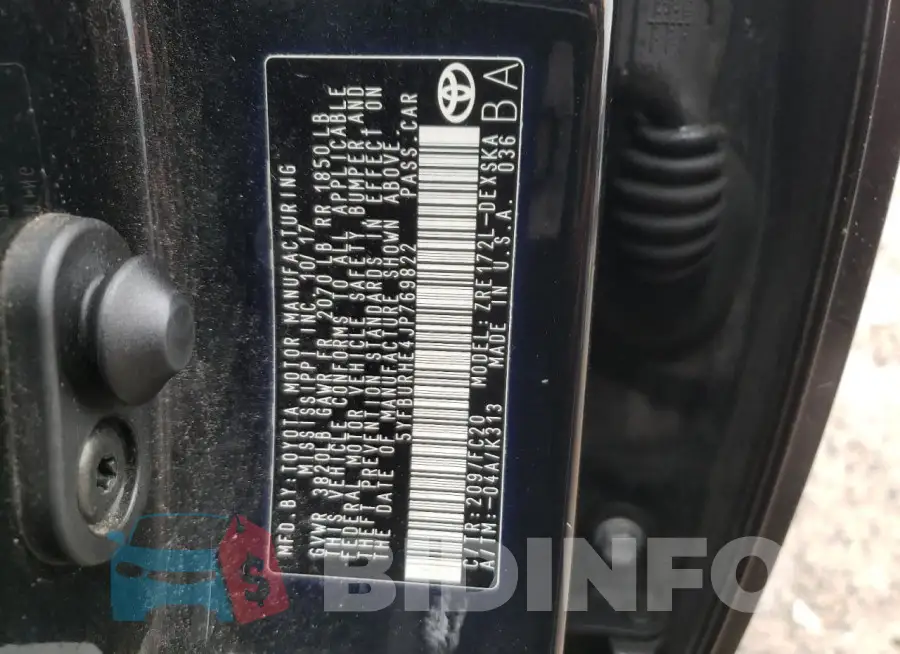 5YFBURHE4JP769822 Photo# 12