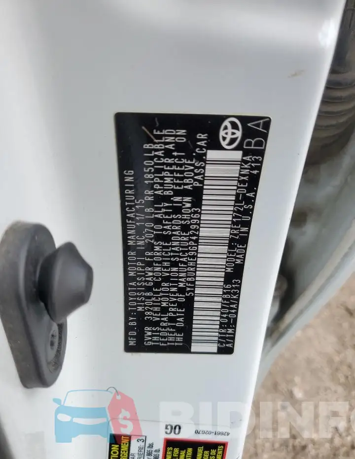 5YFBURHE9GP429963 Photo# 13
