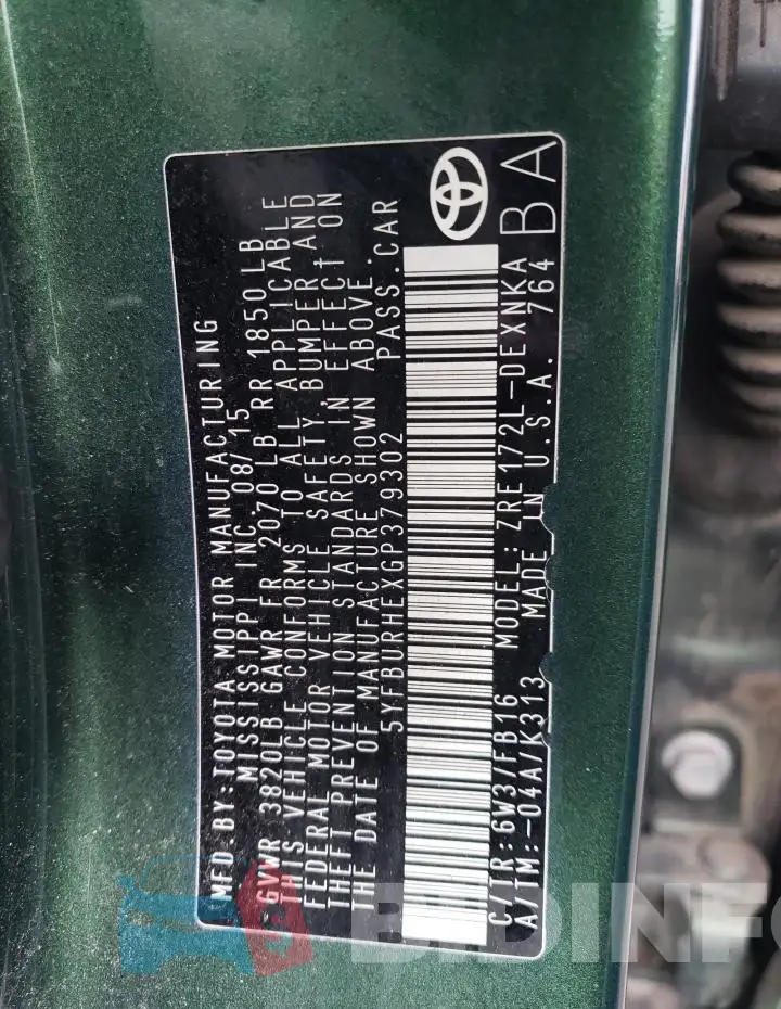 5YFBURHEXGP379302 Photo# 12