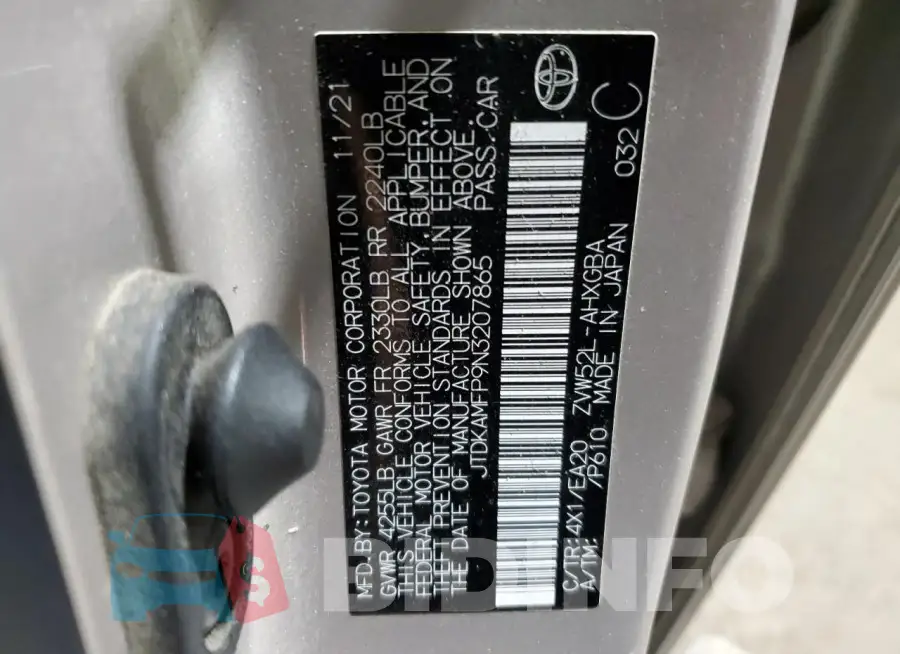 JTDKAMFP9N3207865 Photo# 12