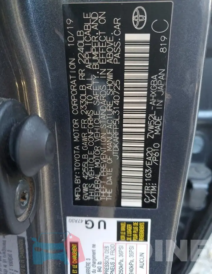 JTDKARFP5L3140725 Photo# 12