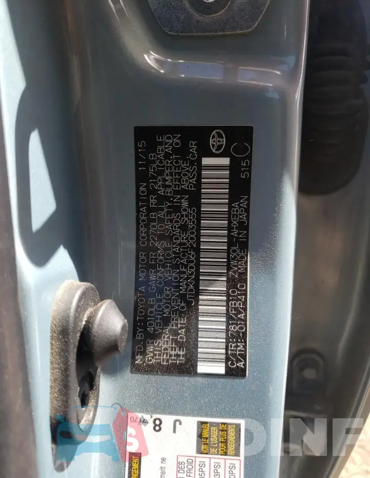 JTDKN3DU6F2003555 Photo# 12