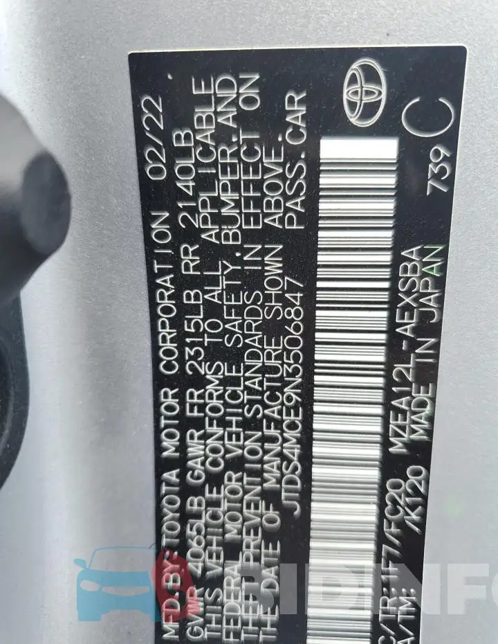 JTDS4MCE9N3506847 Photo# 12