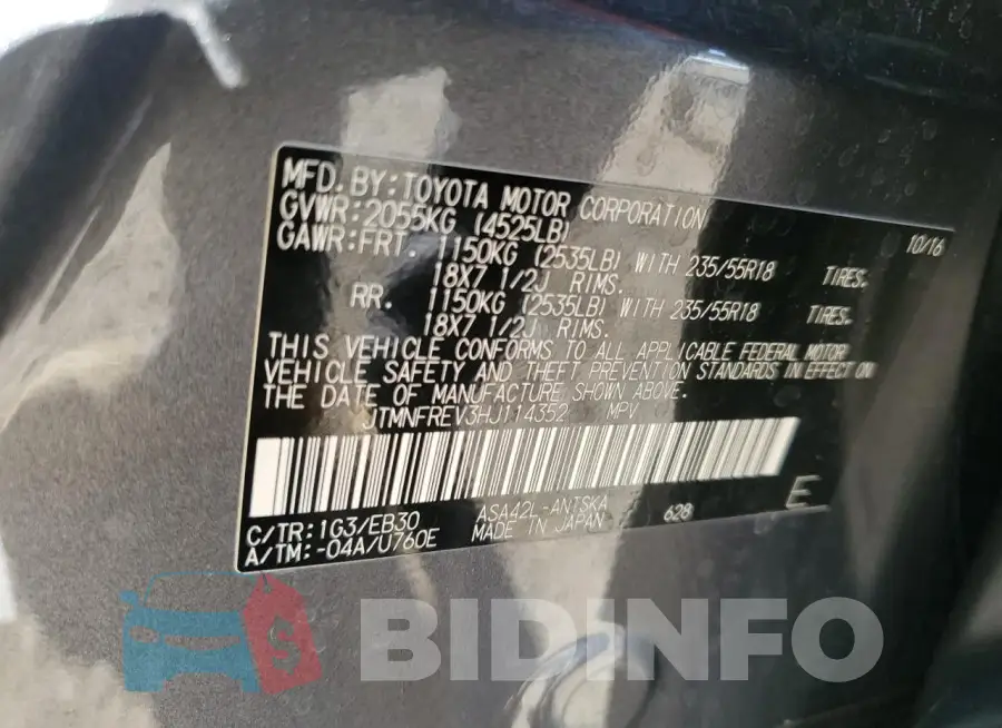 JTMNFREV3HJ114352 Photo# 13