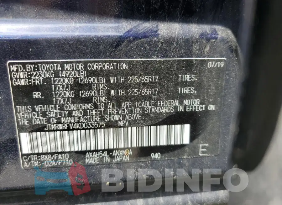 JTMRWRFV4KD033575 Photo# 13