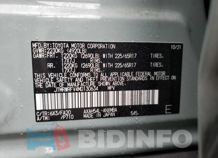 JTMRWRFV4MD130634 Photo# 13