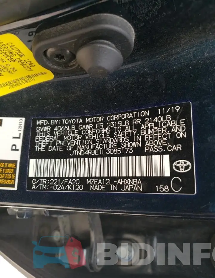 JTND4RBE1L3085173 Photo# 12