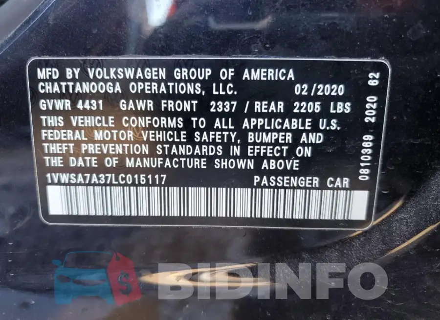 1VWSA7A37LC015117 Photo# 13