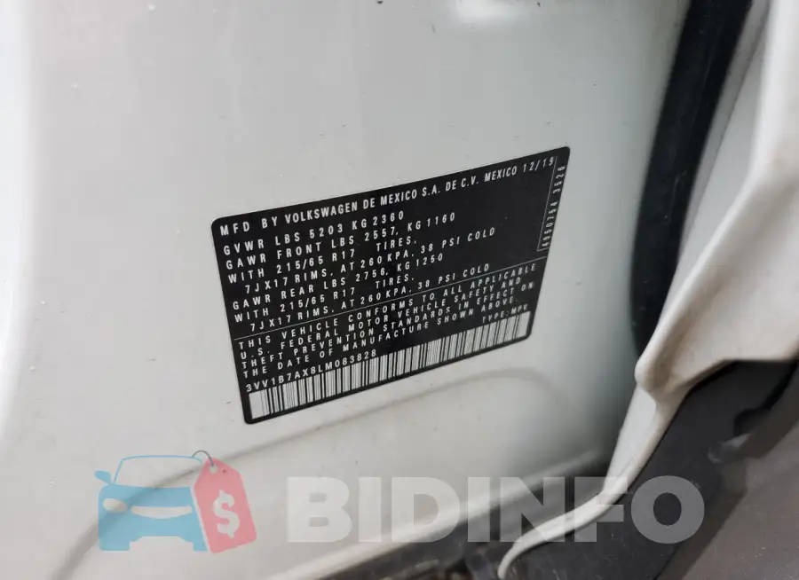 3VV1B7AX8LM083828 Photo# 13