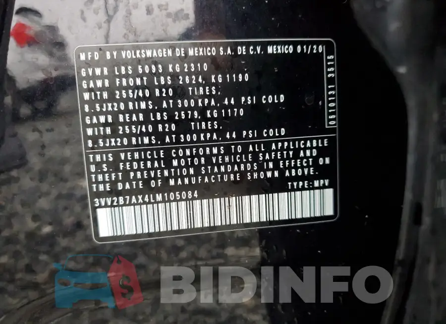 3VV2B7AX4LM105084 Photo# 12