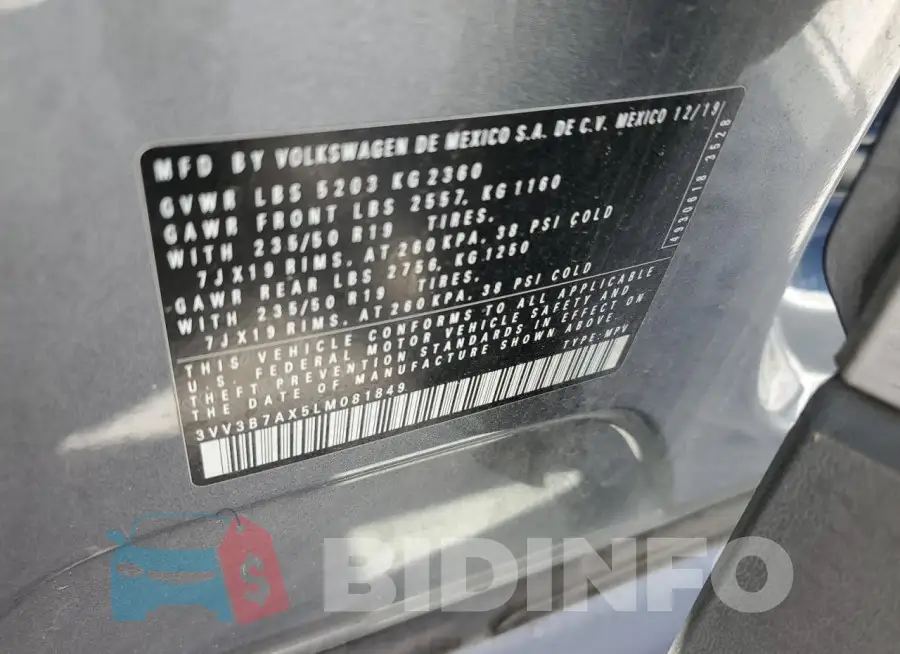 3VV3B7AX5LM081849 Photo# 14