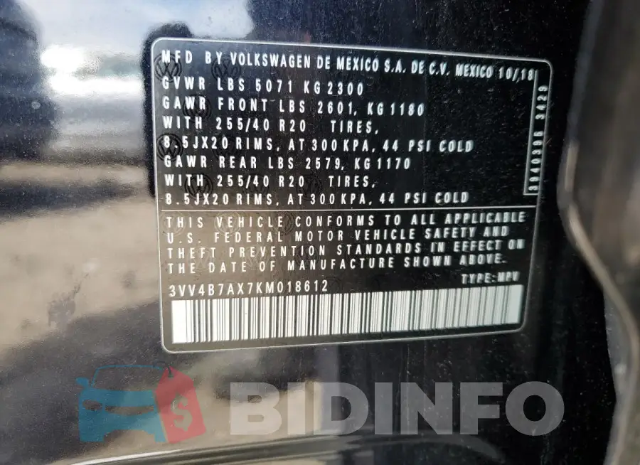 3VV4B7AX7KM018612 Photo# 12
