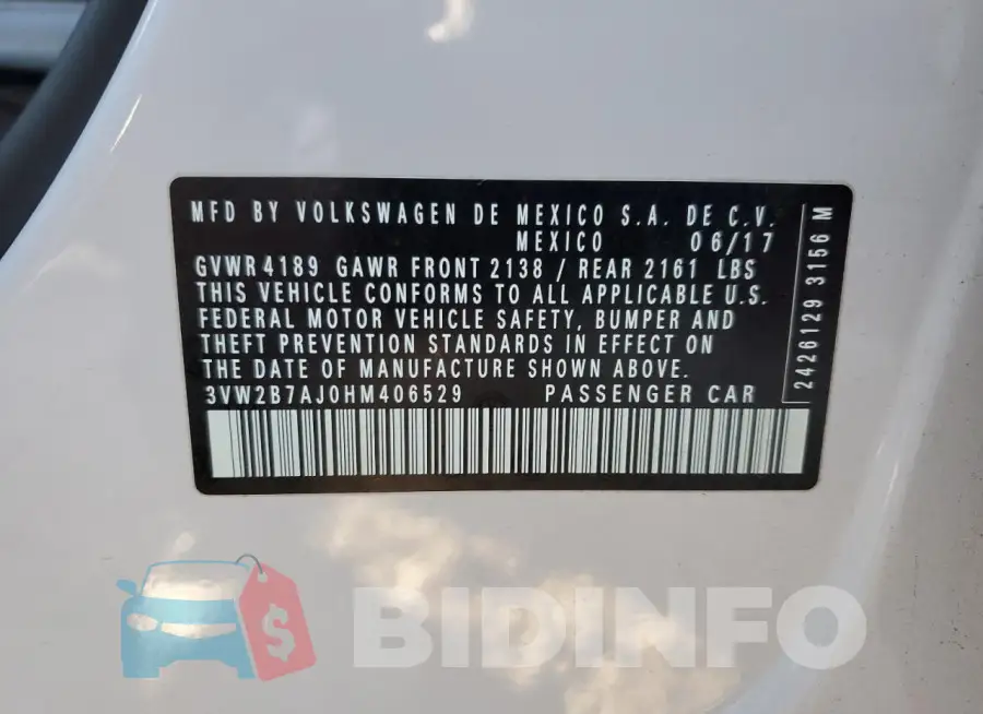 3VW2B7AJ0HM406529 Photo# 12