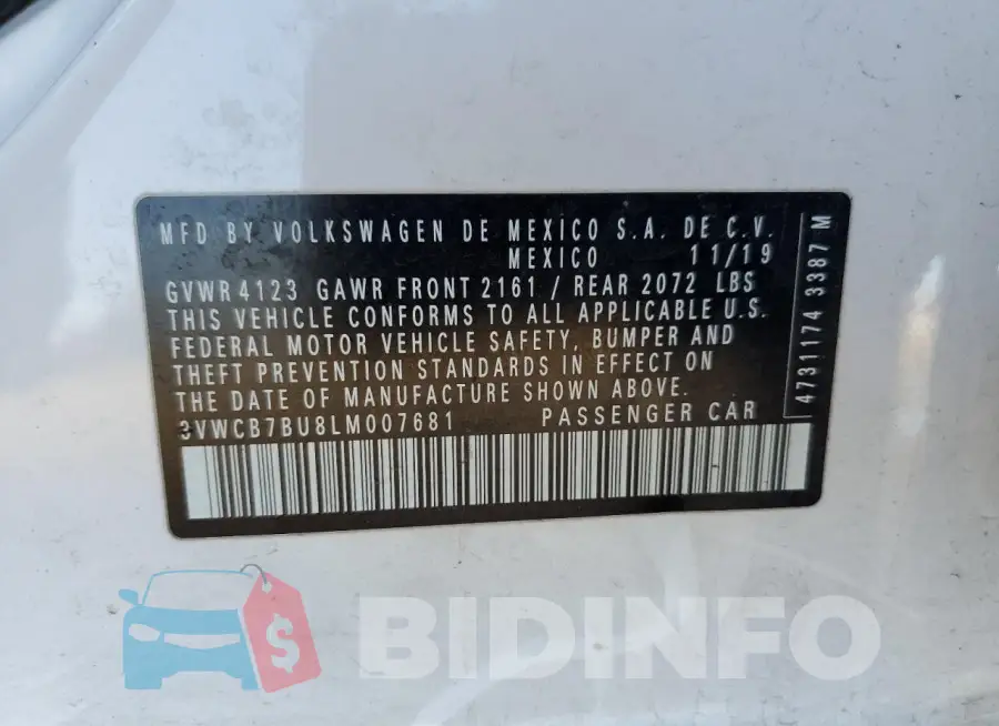 3VWCB7BU8LM007681 Photo# 12