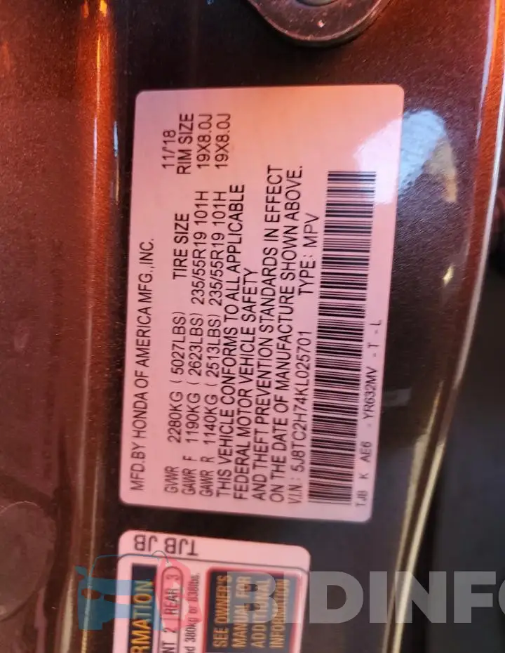 5J8TC2H74KL025701 Photo# 13