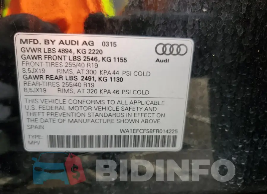 WA1EFCFS8FR014225 Photo# 13