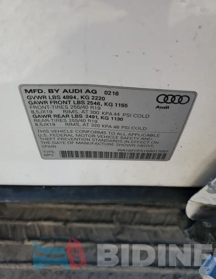 WA1GFCFS1GR017087 Photo# 12