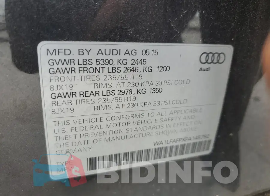 WA1LFAFPXFA145792 Photo# 12