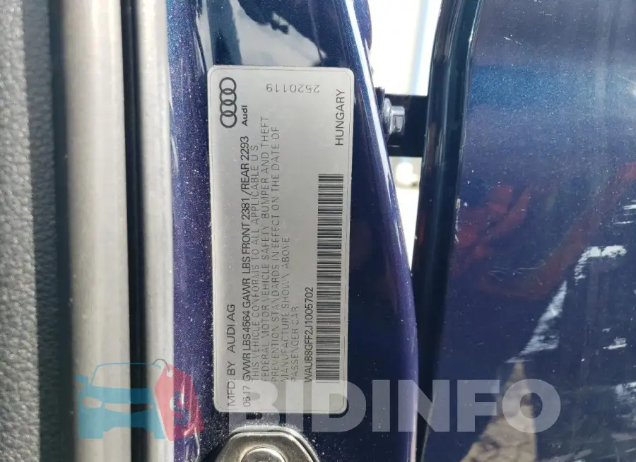 WAUB8GFF2J1005702 Photo# 12