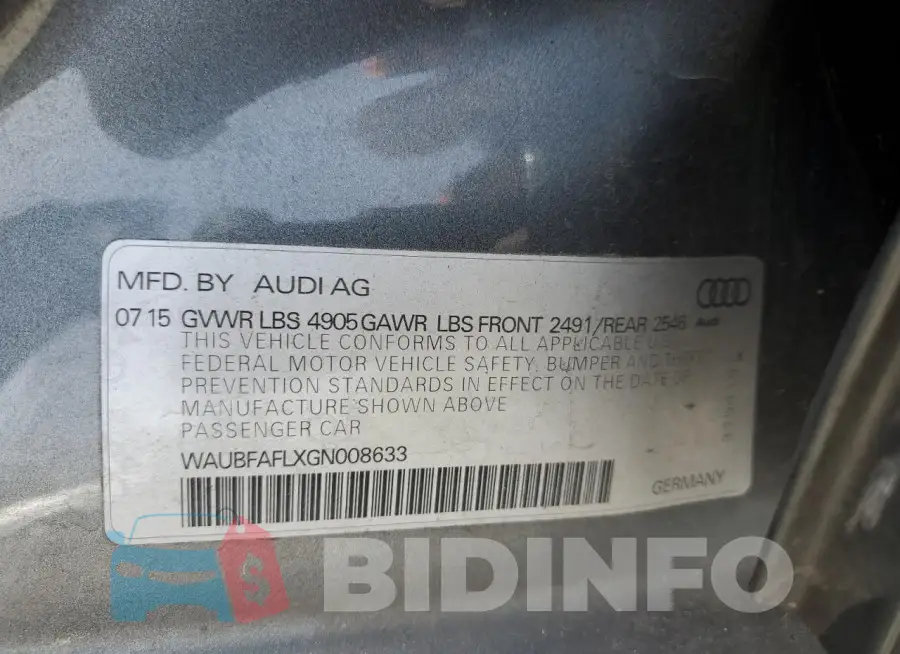 WAUBFAFLXGN008633 Photo# 12