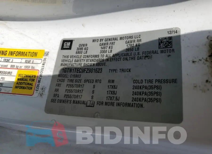 1GTN1TEC9FZ901623 Photo# 12