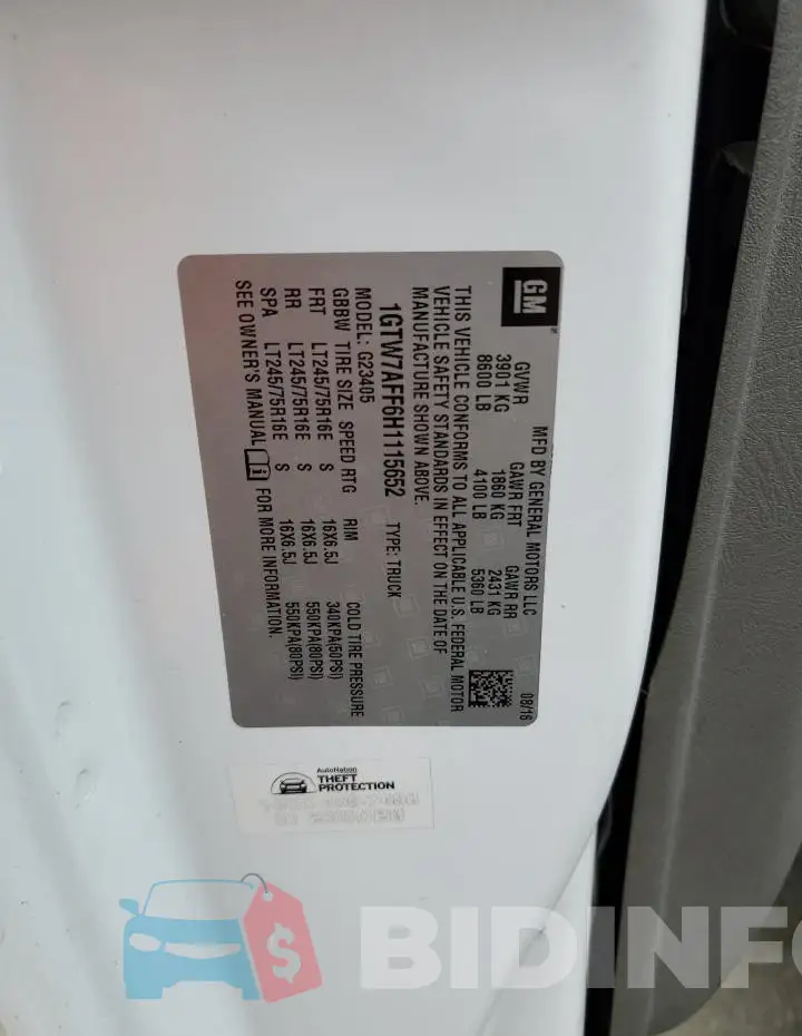 1GTW7AFF6H1115652 Photo# 13