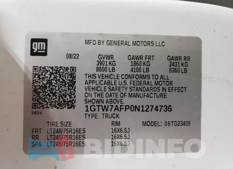 1GTW7AFP0N1274736 Photo# 14